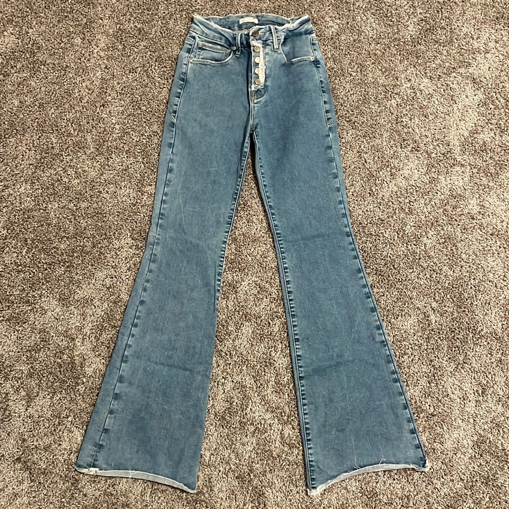 Good American Flare Leg Jeans